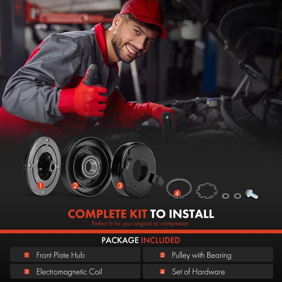 Kit de embrague compresor de aire acondicionado para Honda Accord 2013-2017 Crosstour Acura RDX 16-18 Foto 2 de 4