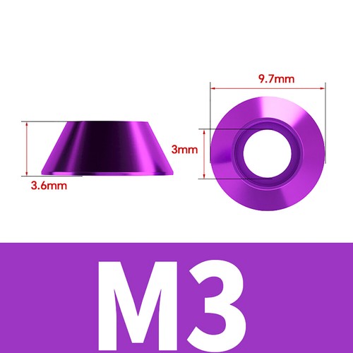 M2-M8 Farben Aluminiumlegierung Kegelscheiben Dichtung passend für Topfschrauben & Schrauben - Bild 35 von 85