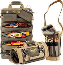 Roll Up Tool Bag Organizer Gifts for him Heavy Duty Motorcycle Tool Roll Bag,