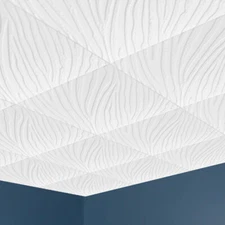 Ceiling Tiles, Glue Up, DIY ,20" x 20", European Decorative Foam, TOLEDO White 