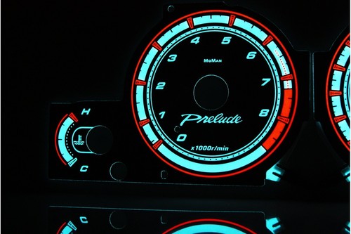 Honda Prelude 5 gen. glow gauges dials plasma dials kit tacho glow dash shift in - Picture 2 of 6