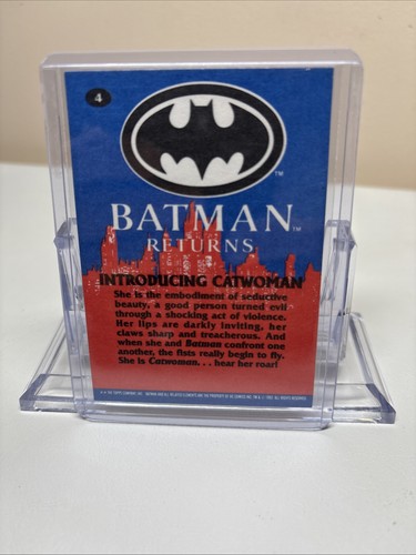 1992 Topps Batman Returns Trading Card #4 Introducing Catwoman Mint - Picture 2 of 2