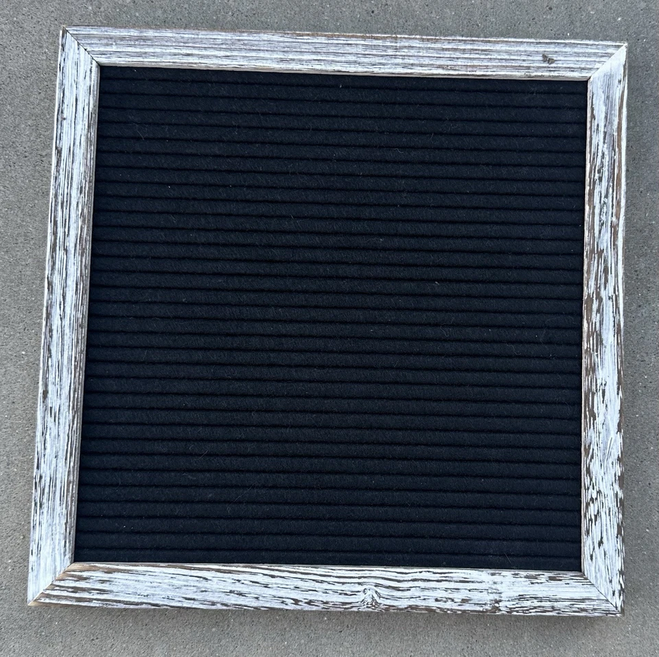 Double Sided Felt Letter Board with Letters10x10 Rustic Wood Frame Message - Image 2 of 4