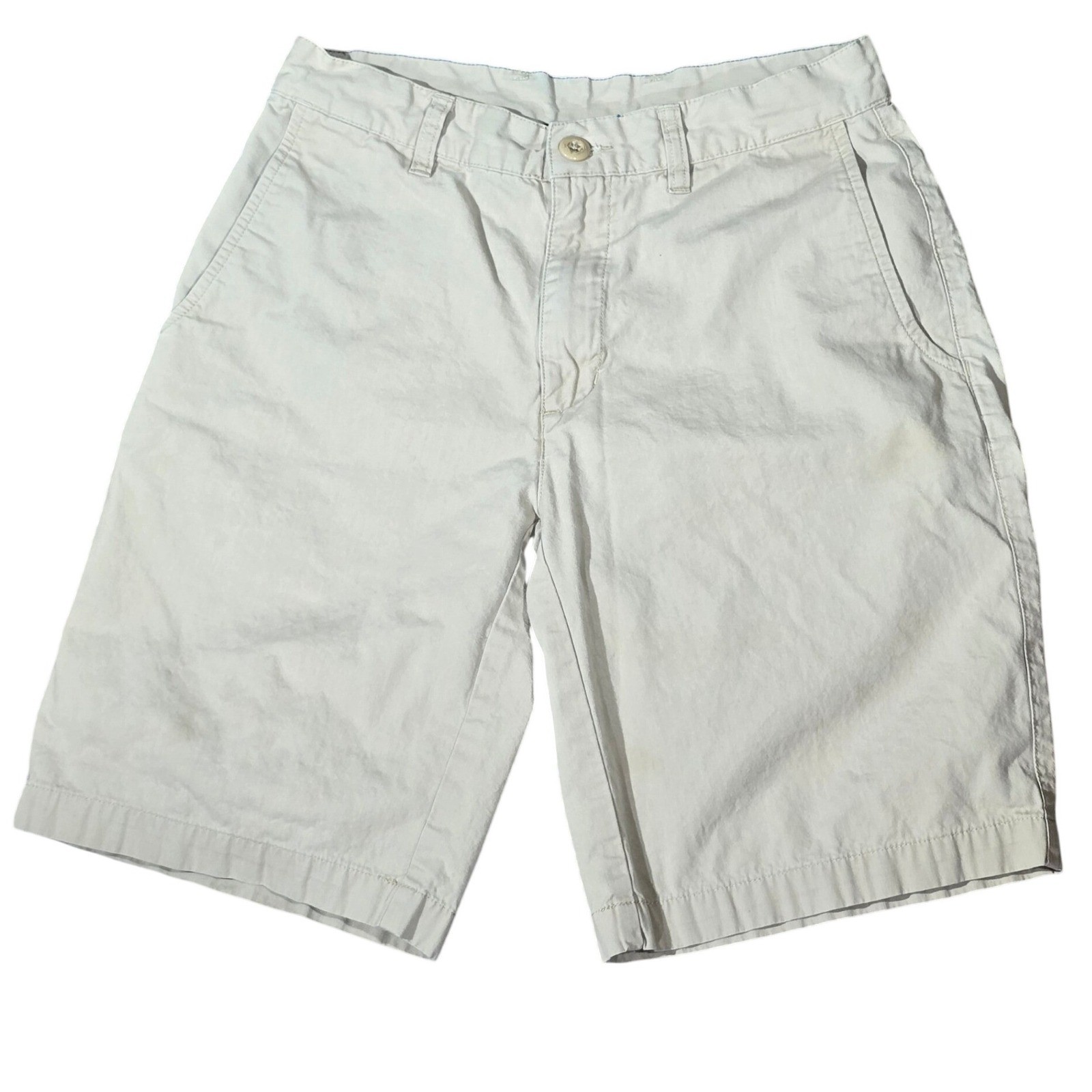 Patagonia Mens Organic Cotton Chino Shorts Khaki Tan Size 28 Flat Front 9 Inseam