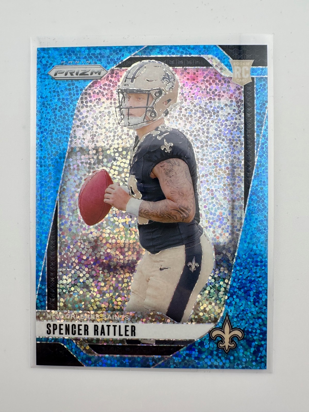 2024 Panini Prizm - Rookies Spencer Rattler #388 Blue Sparkle Prizm /96 (RC)