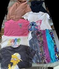 Bundle Of Girls Summer Clothes - Age 11-13 Years Cropped Leggings, T Shirts etc