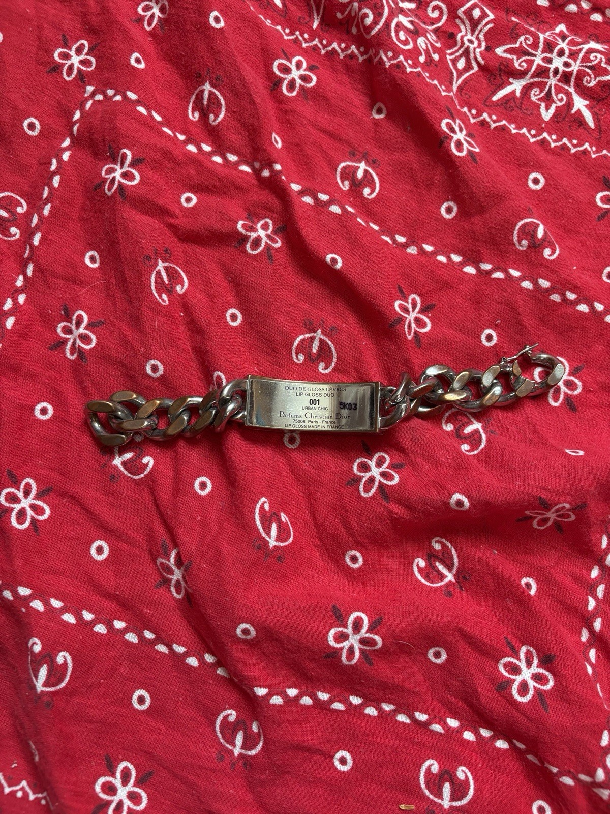 Used Dior Vintage Metal Lipgloss Clasp Bracelet 7… - image 4