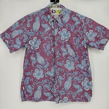 Cooke Street Shirt Mens 2XL Hawaiian Short Sleeve Button Reverse Print Hibiscus