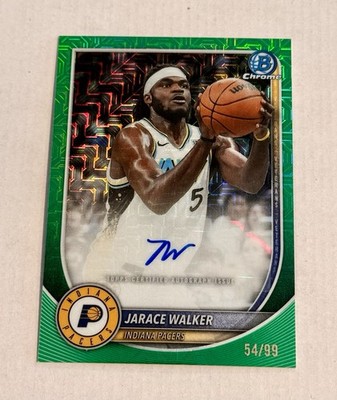 JARACE WALKER 2025-26 BOWMAN CHROME GREEN MOJO REFRACTOR AUTO /99 #BCA-JK Pacers