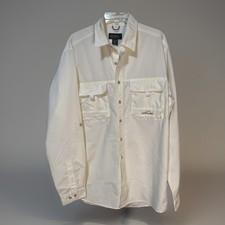 Eddie Bauer Size Large Men's Lightweight Wicking Poly Blend Shirt Fishing White