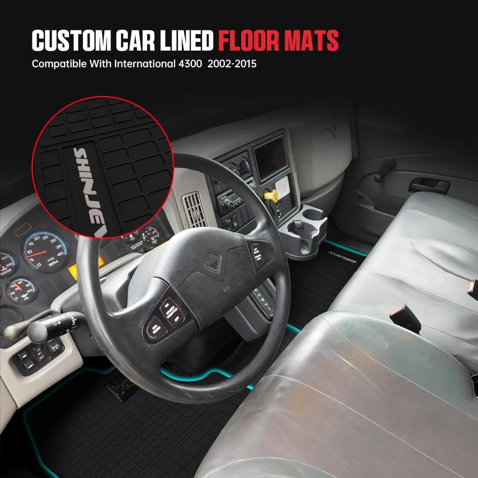 Alfombrillas para camiones International 4100-4400, 7300-7700 2002-2015, juego de 2 piezas 🛡️ Foto 4 de 4