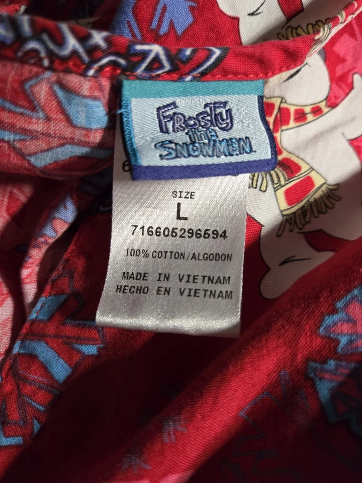 Chaqueta Exfoliante Frosty The Snowman Talla L-Rojo Botón-Delantero-Pecho 26"/L 29" Foto 3 de 4