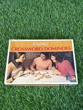 Vintage SCRABBLE Crossword Dominoes Game Selchow & Righter 1975 w/ Box