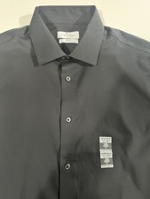 NWT Calvin Klein Steel Regular Fit dress shirt black Cotton L 16 1/2 32/33 