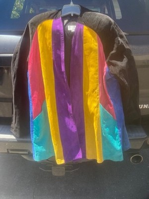 Beautiful Vintage Deja Vu Colorblock Cardigan coat, Genuine Suede Leather, Large