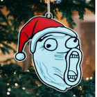 2pcs Christmas LOL Meme Face Tree Ornaments Plastic Funny Holiday Decor