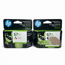 2-pack Genuine HP 67XL Black  Tricolor Ink Combo Set 3YM57AN 3YM58AN