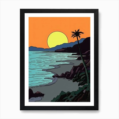Minimal Design Style Of Maui Hawaii Gerahmtes Wandbild Poster Leinwanddruck Bild