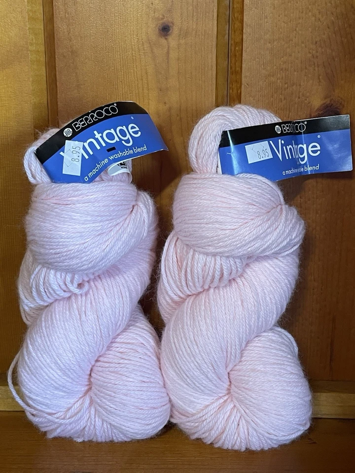 Lote De 6 - 4 Lana Merino Ella Rae (2 Azul/2 Blanco) y 2 Berroco Vintage (Rosa) Foto 2 de 4