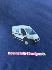 Pro Master Postal Vehicle Long Sleeve Shirt Large Blue Movinchi Art 2025