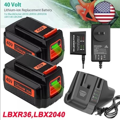 2-1Pack 40V MAX Lithium Ion Battery for Black & Decker 40 Volt LBXR36 / Charger