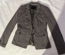 Banana Republic Women  s Gray Blazer Jacket 4 Slim Button Pockets