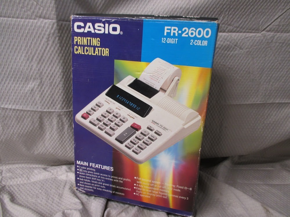 Casio Printing Calculator FR-2600 2 Color Printing with Power Cord