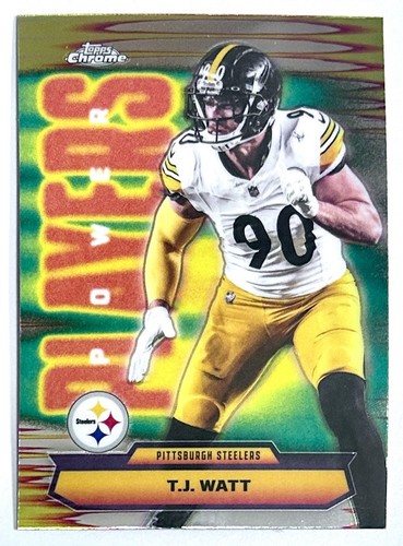 2025 Topps Chrome Power Players Insert Lot x 2 Josh Allen & TJ Watt NFL Greats - Afbeelding 11 van 12