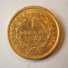 1851 $1 DOLLAR LIBERTY HEAD TYPE 1 GOLD COIN **DAMAGED** FREE SHIPPING! C1695