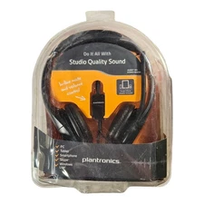 Plantronics Audio 355 Black Headphones Headset Stereo Sound Computer Open Box