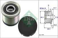 Generatorfreilauf Schaeffler INA 535 0030 10 FüR Mitsubishi Nissan Opel Renault