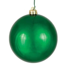 Vickerman N590724DSV Emerald Shiny UV Drilled Ball Ornament  2.75 in. - 12 pe...
