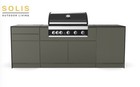 3 piece Outdoor Kitchen in Quartz Grey with built in Gas BBQ Grill