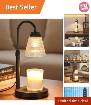 Luxurious Black Candle Warmer Lamp with Timer   Enhance Any Room's Ambiance