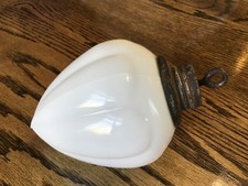 Antique Lightning Rod Ball Teardrop Shape Weather Vane Milk Glass Pendant
