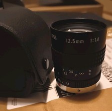 1Pcs Used Cosmicar Pentax 12.5MM 1:1.4 Japan W /Case- Free Shipping 