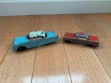 Lot of 2 Vintage Tootsietoy Metal Cars Packard & Oldsmobile Holiday MADE IN USA