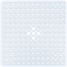 Clear Square Shower Mat Bathtub Mat Non Slip 21X21 Inch, Square Bath Mat for ins