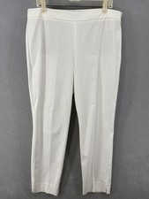 Talbots Pants Sz 14P White Chatham Ankle White Side Zipper Classic Straight Leg