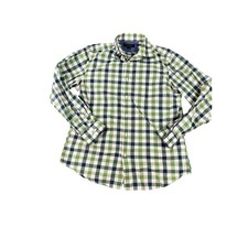 Banana Republic Men's Green Navy Plaid Long Sleeve Button Down Shirt Medium 