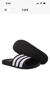 Adidas Adilette Aqua 5 Kids Black Shower Slides Sandals New In Box