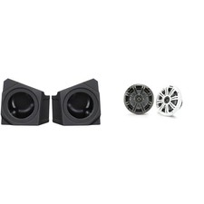 Kicker 45KM654 6.5" Marine Speakers Bundled with Kick Pods Compatible with 20...