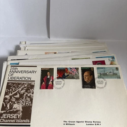 Job lot collection of 41 Jersey first day covers  FDCs 1970's and 1980's