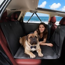 Dog Car Seat Cover for Back Seat 52"x65"   Waterproof Hard-Bottom Hammock wit...