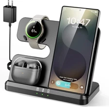 Samsung Wireless Charger 3 in 1 Samsung Charging Station Galaxy Watch Charger...