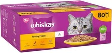 whiskas 7+ Poultry Feasts Senior Wet Cat Food Pouches in Jelly 80 × 85g Pouches 466.35 per kilo