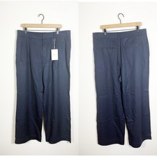 NWT Everlane SHORT Way High Draper Pleated Pants Buttersmooth Navy Blue 16