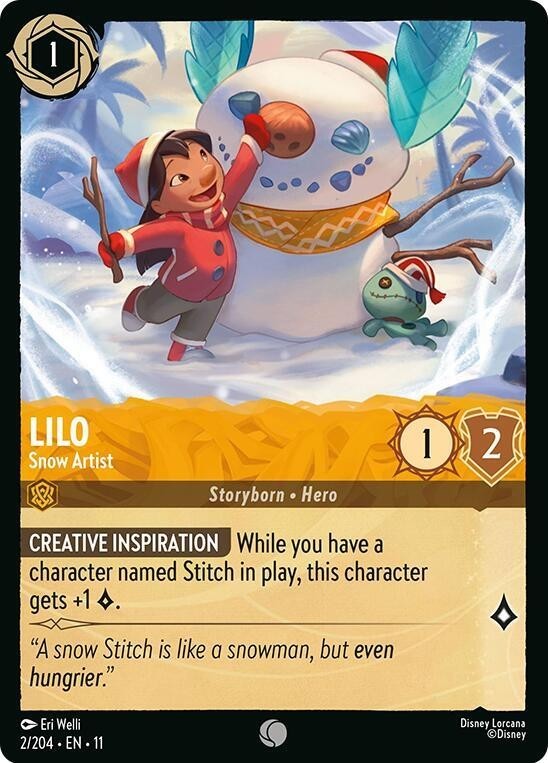 DISNEY LORCANA TCG Winterspell - Lilo - Snow Artist - Common 2/204