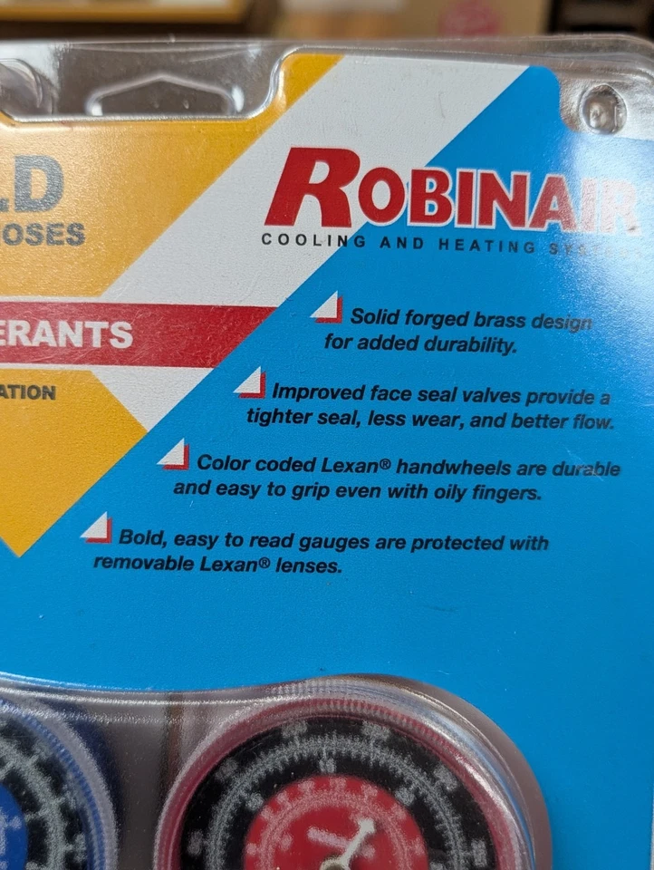Robinair (40169) Juego de colectores de rueda lateral estándar - Mangueras de 60", accesorios de 1/4" Foto 3 de 4