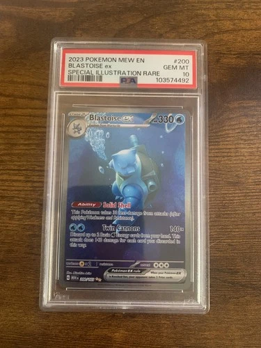 Pokémon Blastoise ex 200/165 PSA 10 SV151 Special Illustration Rare Holo En